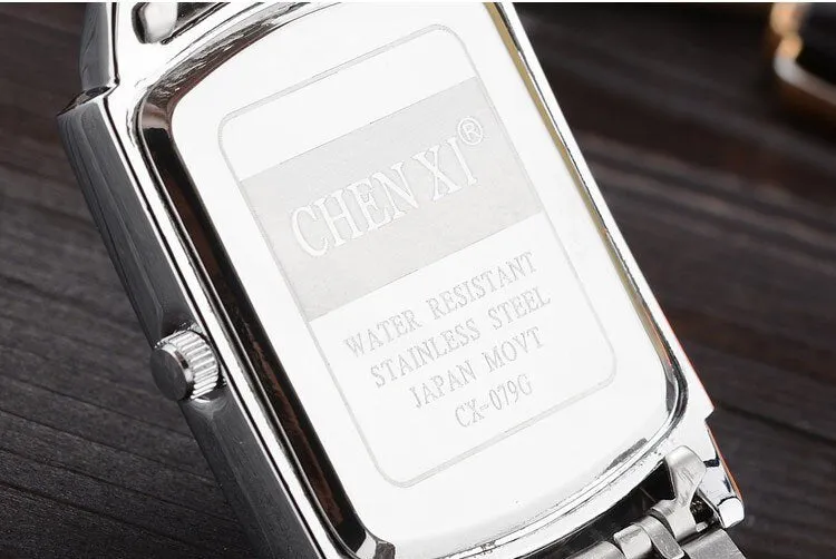 New Women Dress Watches Fashion Watches Men Luxury Brand Square Dial Personalized Casual Lover Couple Full Steep Strap Watches
