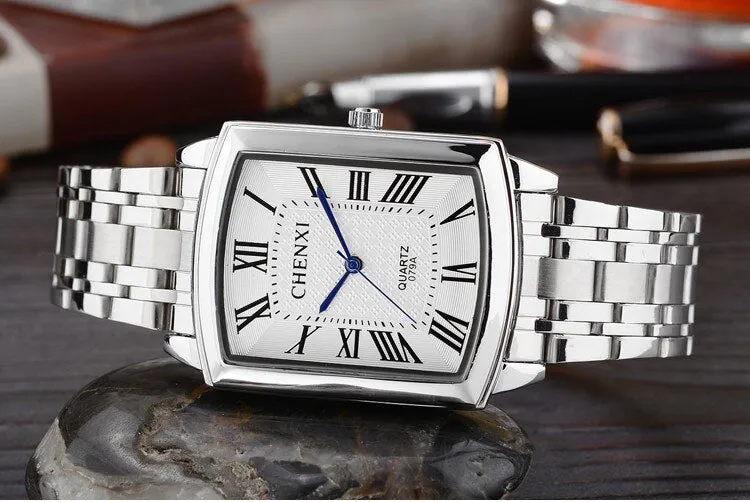 New Women Dress Watches Fashion Watches Men Luxury Brand Square Dial Personalized Casual Lover Couple Full Steep Strap Watches