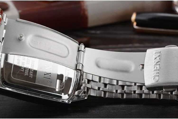 New Women Dress Watches Fashion Watches Men Luxury Brand Square Dial Personalized Casual Lover Couple Full Steep Strap Watches