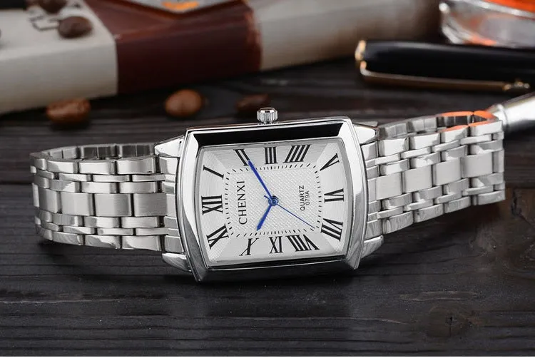 New Women Dress Watches Fashion Watches Men Luxury Brand Square Dial Personalized Casual Lover Couple Full Steep Strap Watches
