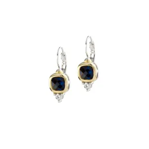 Nouveau Collection - Small Square Cubic Zirconia French Wire Earrings