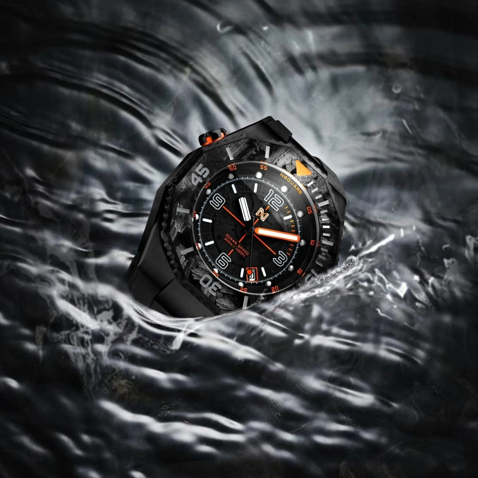 Nsquare Ocean Speed Diver Swiss Automatic 43mm Black Orange