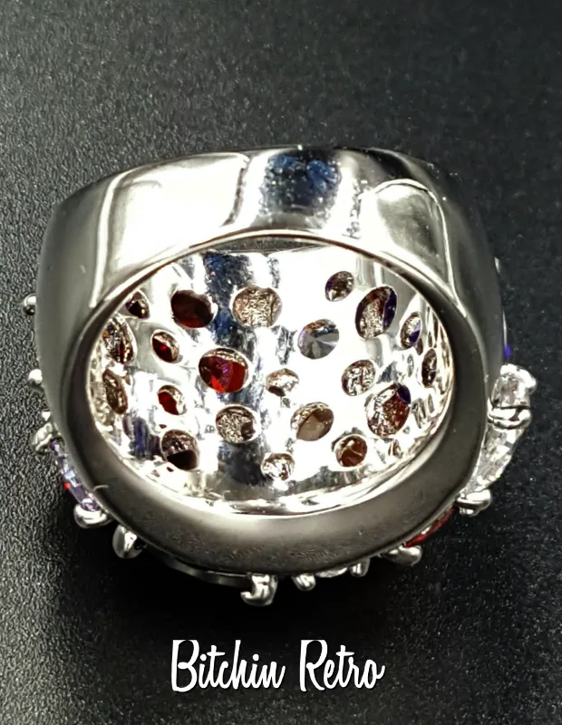 NVC Cubic Zirconia Cocktail Ring in a Rainbow of Colors