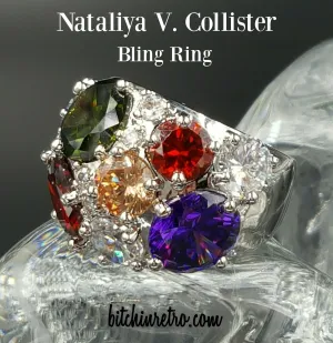 NVC Cubic Zirconia Cocktail Ring in a Rainbow of Colors