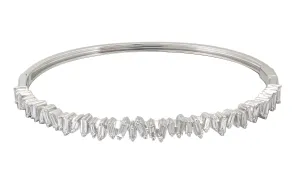 Off-Center Baguette Diamond Bangle Bracelet 1.63ct tw