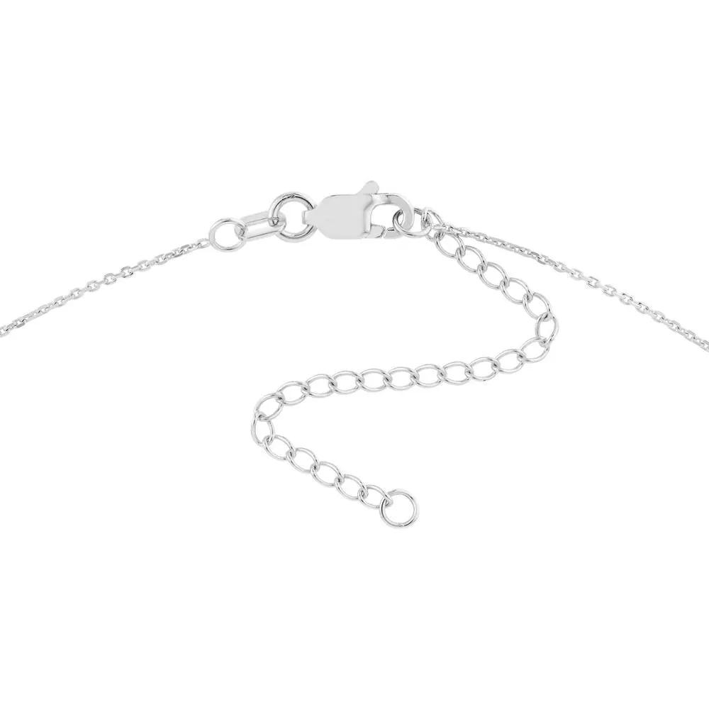 Olas d'Oro - 14K White Gold Large Crescent Moon Pendant Necklace