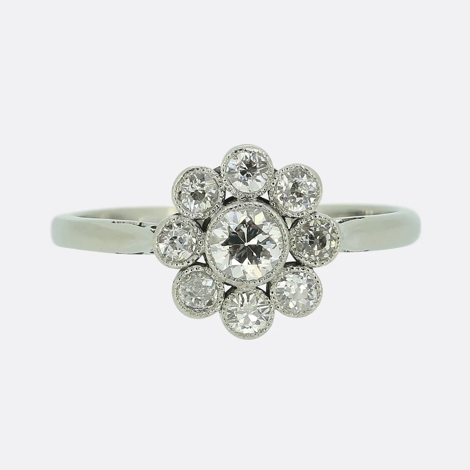 Old Cut Diamond Cluster Ring