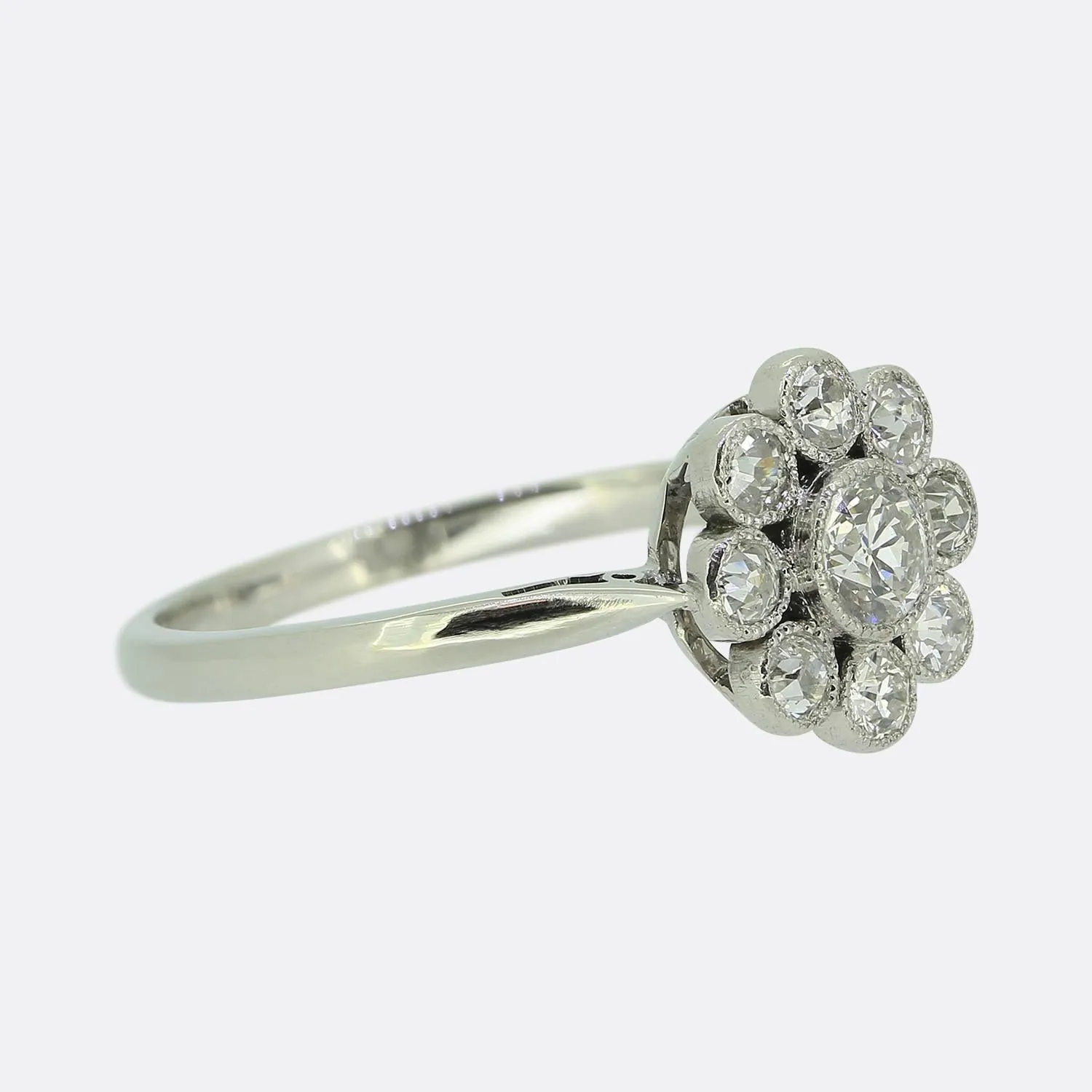 Old Cut Diamond Cluster Ring