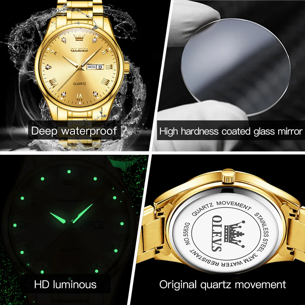 Olevs OEM Private Label Popular Luxury Calendar Waterproof Men's Quartz Watch