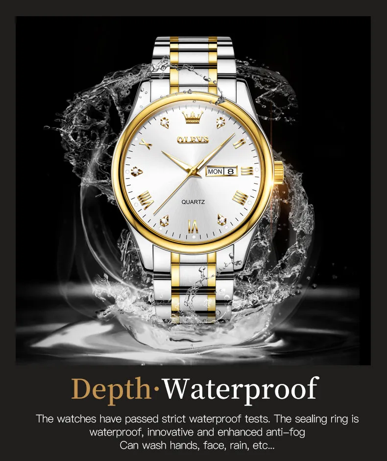Olevs OEM Private Label Popular Luxury Calendar Waterproof Men's Quartz Watch