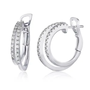 Omega Diamond Hoop Earrings