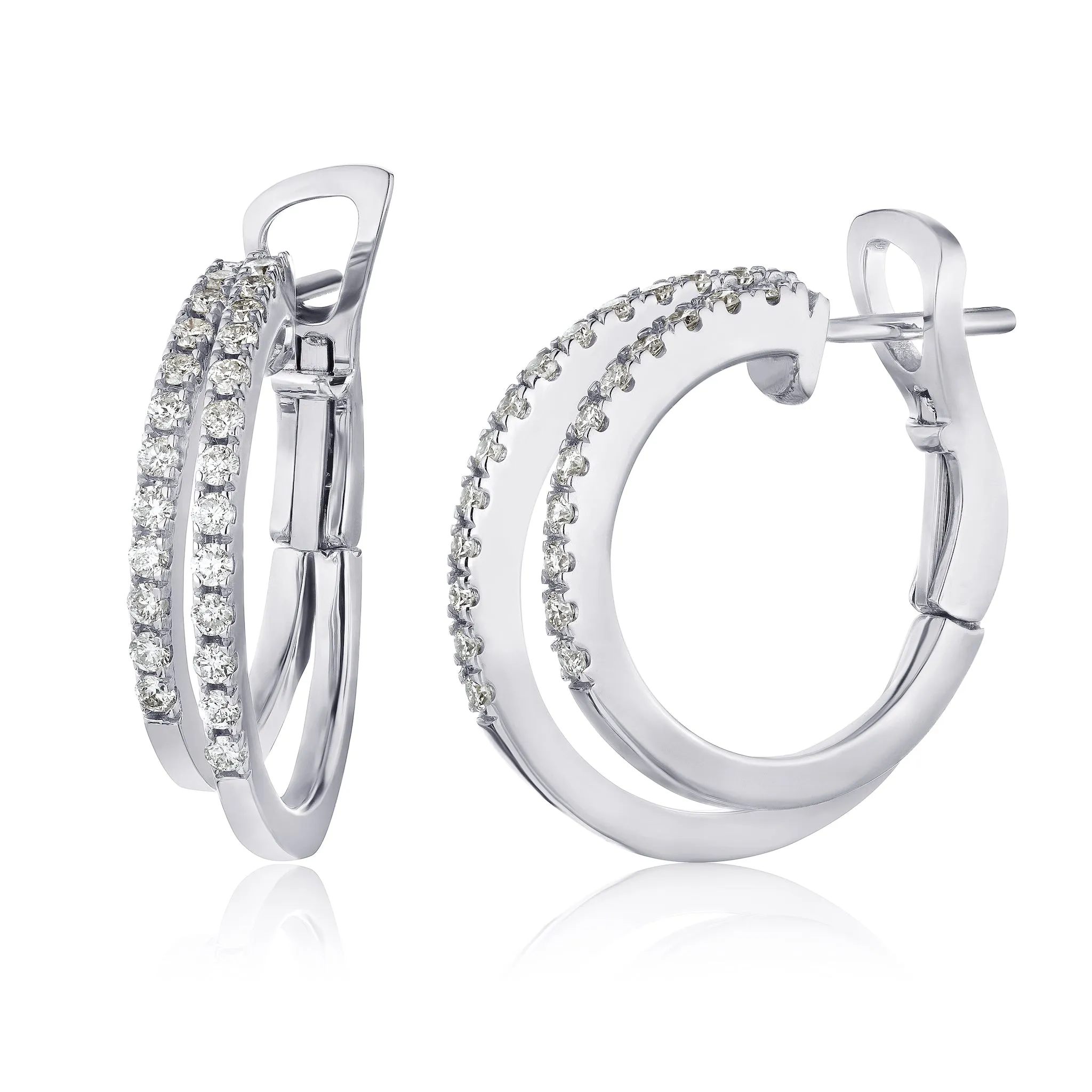Omega Diamond Hoop Earrings