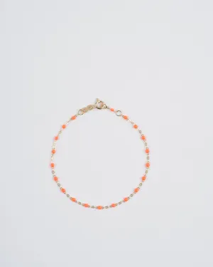 orange bead bracelet - yellow gold