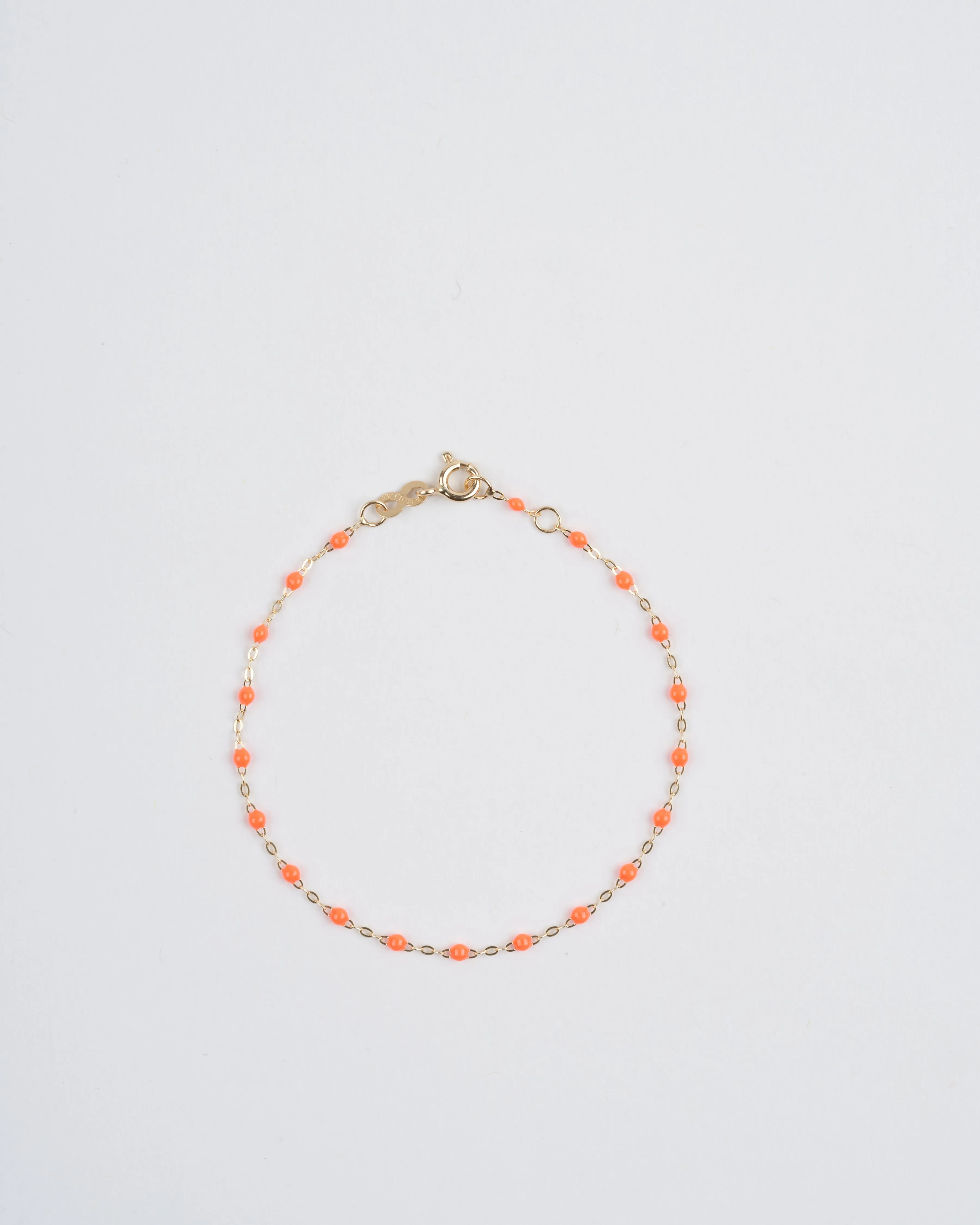 orange bead bracelet - yellow gold