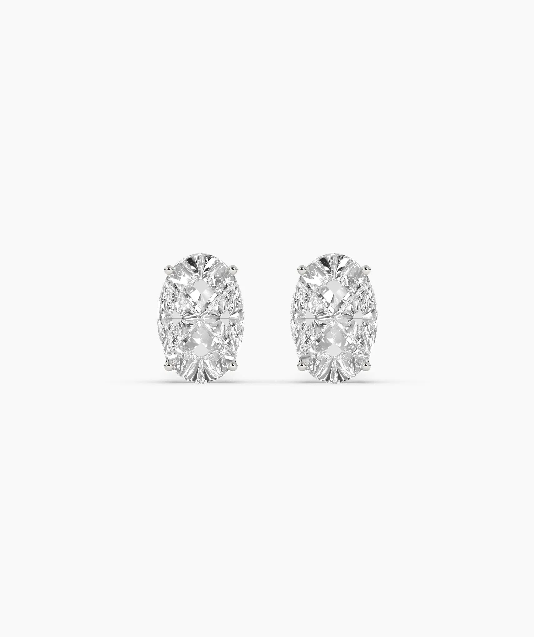 Oval Cut Moissanite Stud Earrings