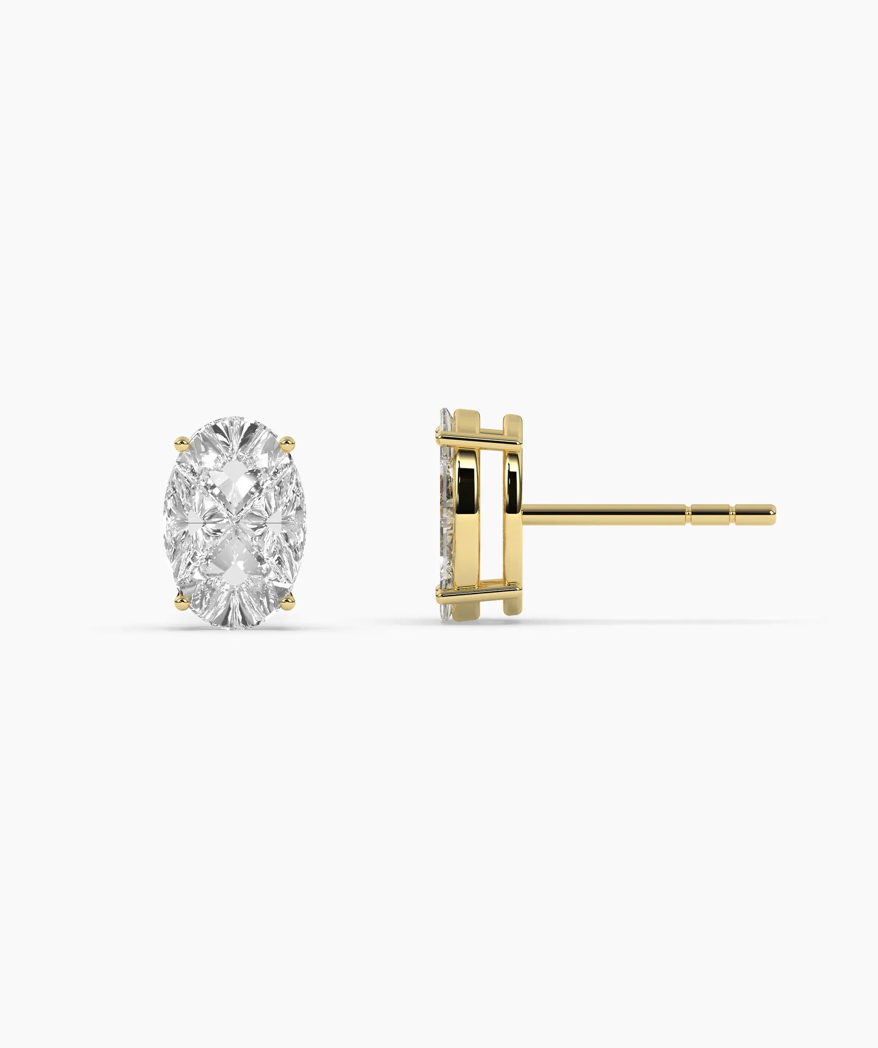 Oval Cut Moissanite Stud Earrings