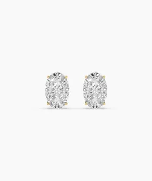 Oval Cut Moissanite Stud Earrings