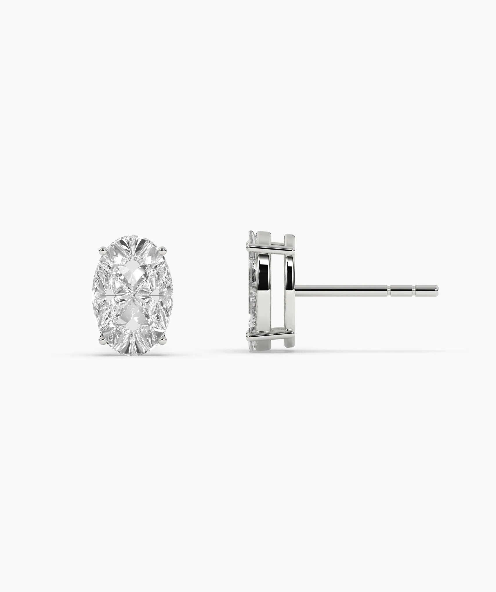 Oval Cut Moissanite Stud Earrings