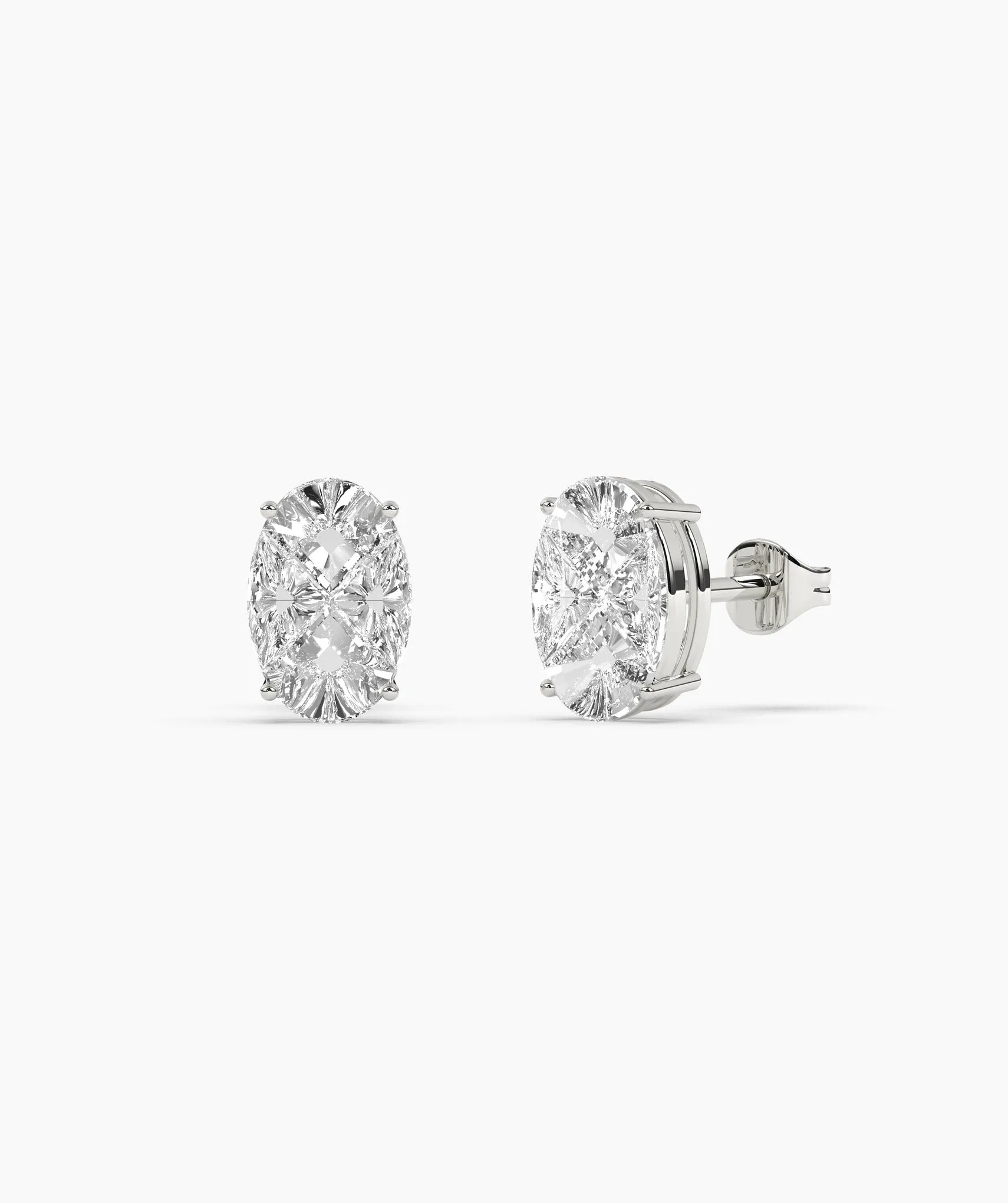 Oval Cut Moissanite Stud Earrings