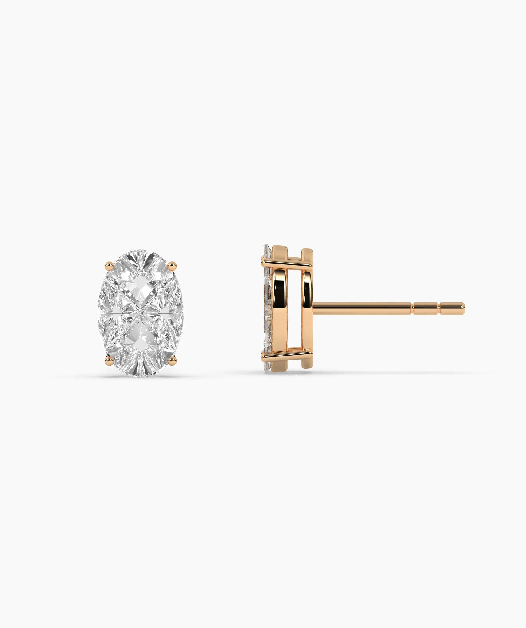 Oval Cut Moissanite Stud Earrings