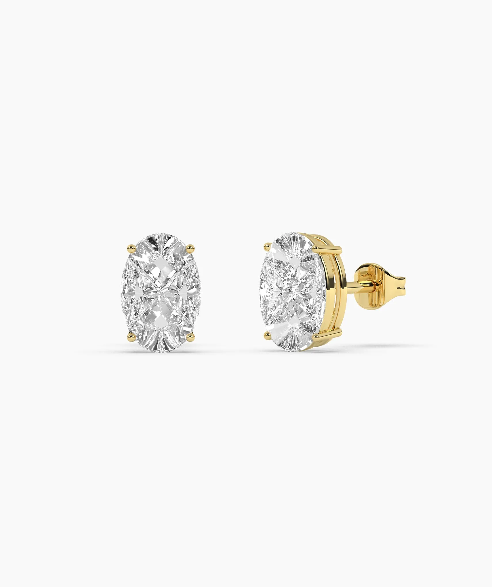 Oval Cut Moissanite Stud Earrings