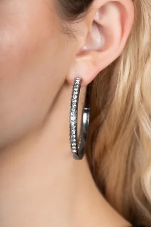 Paparazzi Powerhouse Precision - Black Hoop Earrings