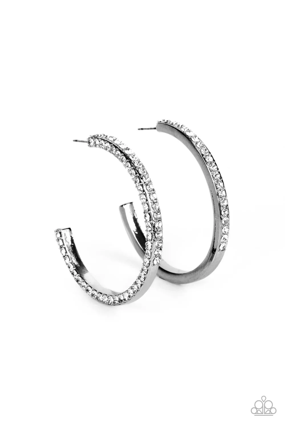 Paparazzi Powerhouse Precision - Black Hoop Earrings