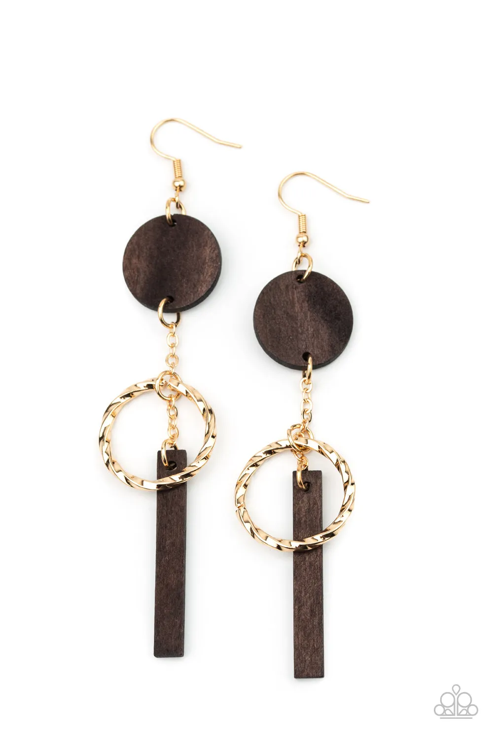 Paparazzi Raw Refinement - Wooden Earrings