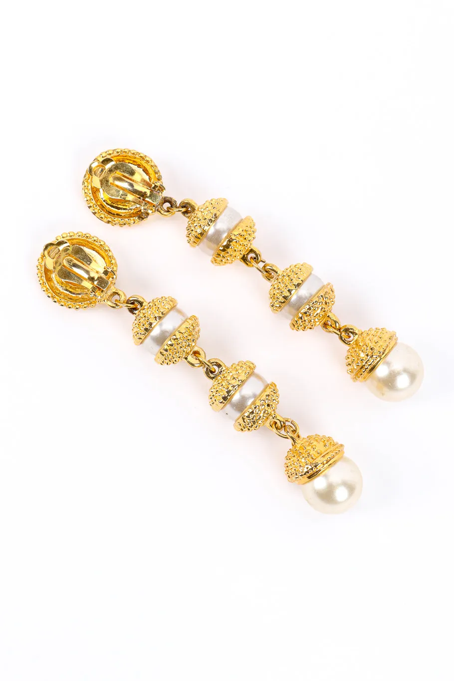 Pearl Barrel Drop Earrings