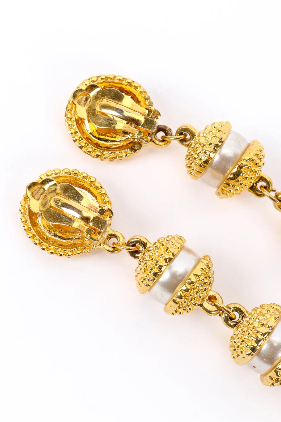 Pearl Barrel Drop Earrings