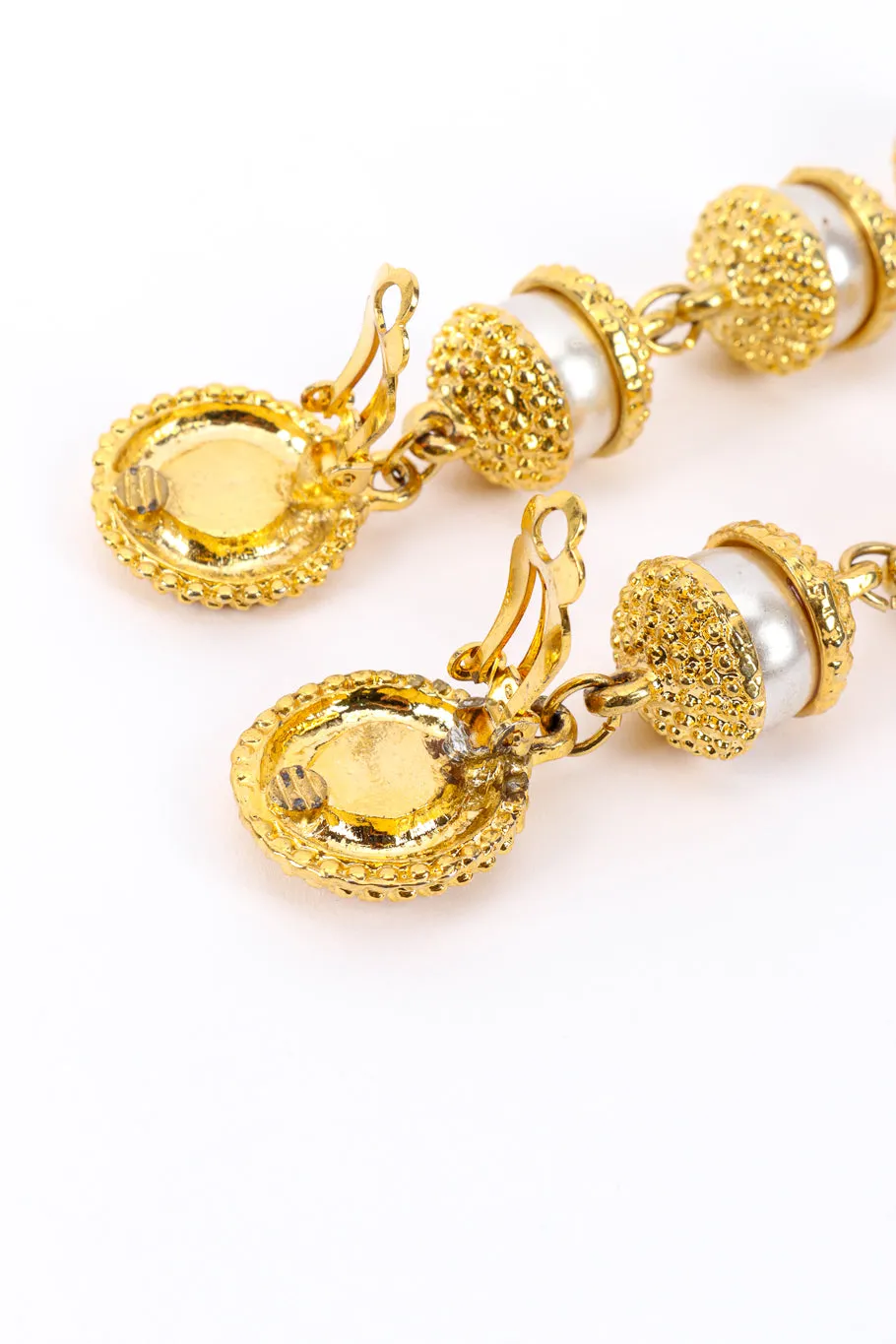 Pearl Barrel Drop Earrings