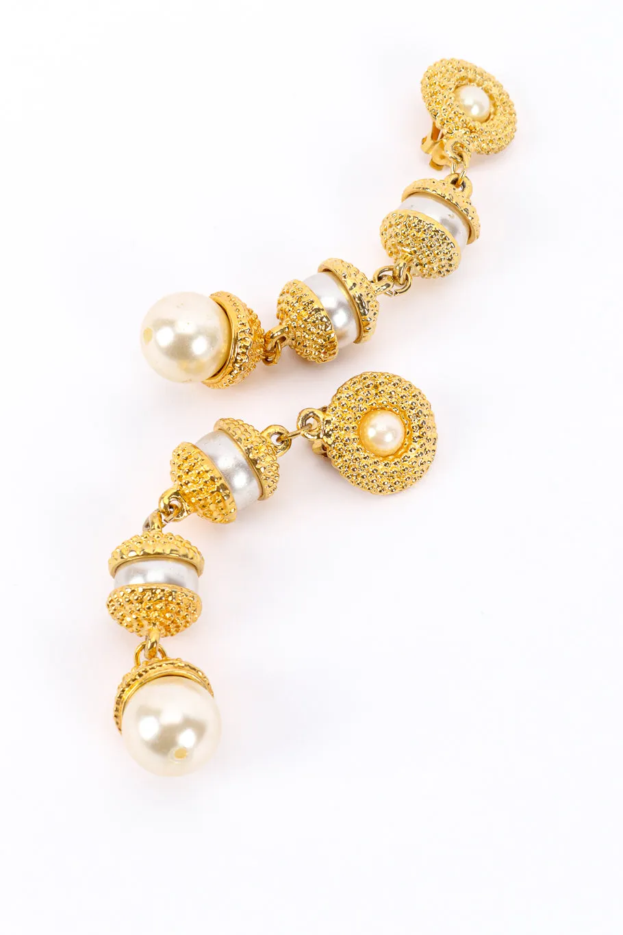 Pearl Barrel Drop Earrings