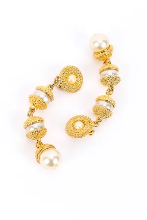 Pearl Barrel Drop Earrings