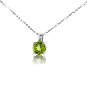 Peridot and Classic-Style Solitaire Pendant