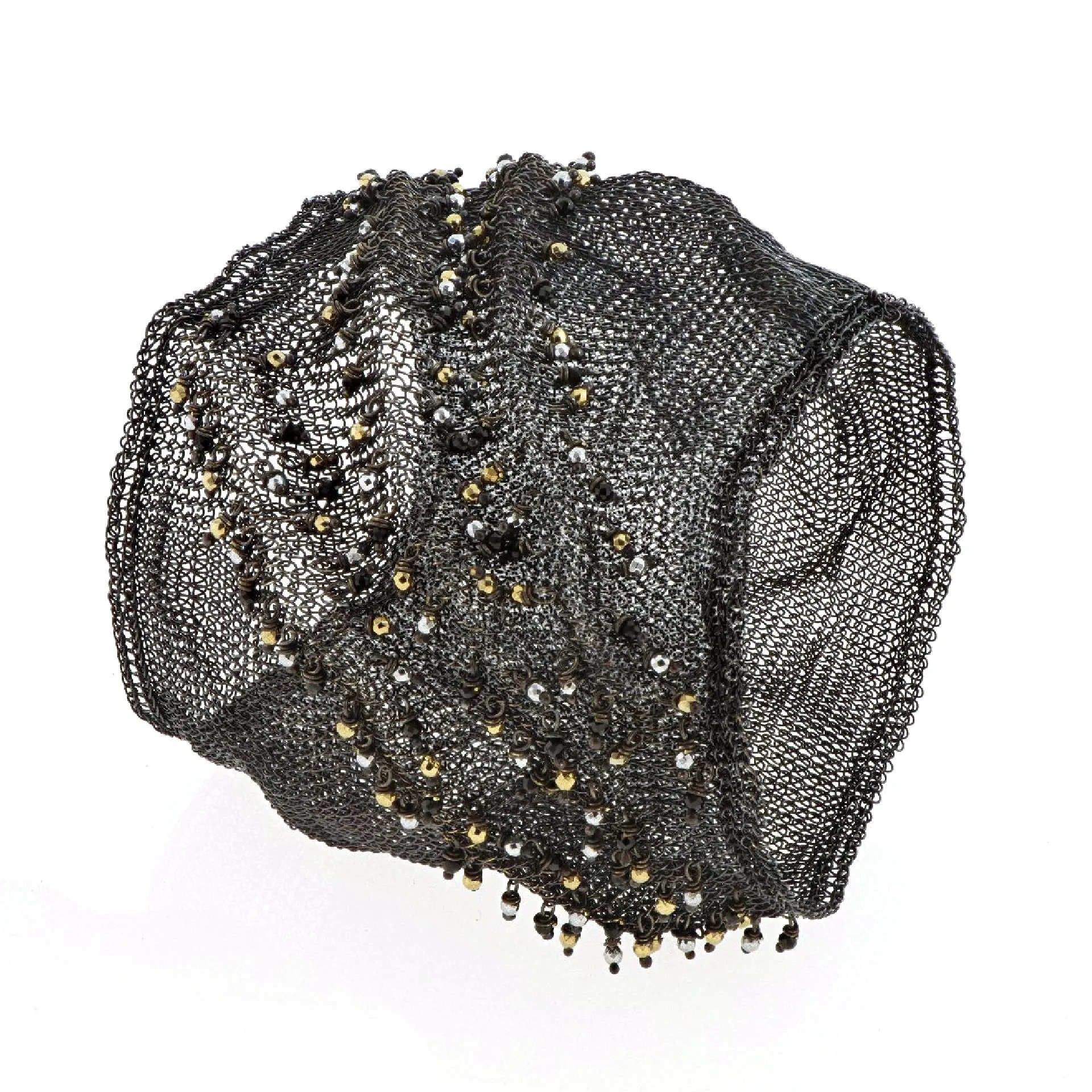 Phylum asymmetric bracelet with black spinel stone mix