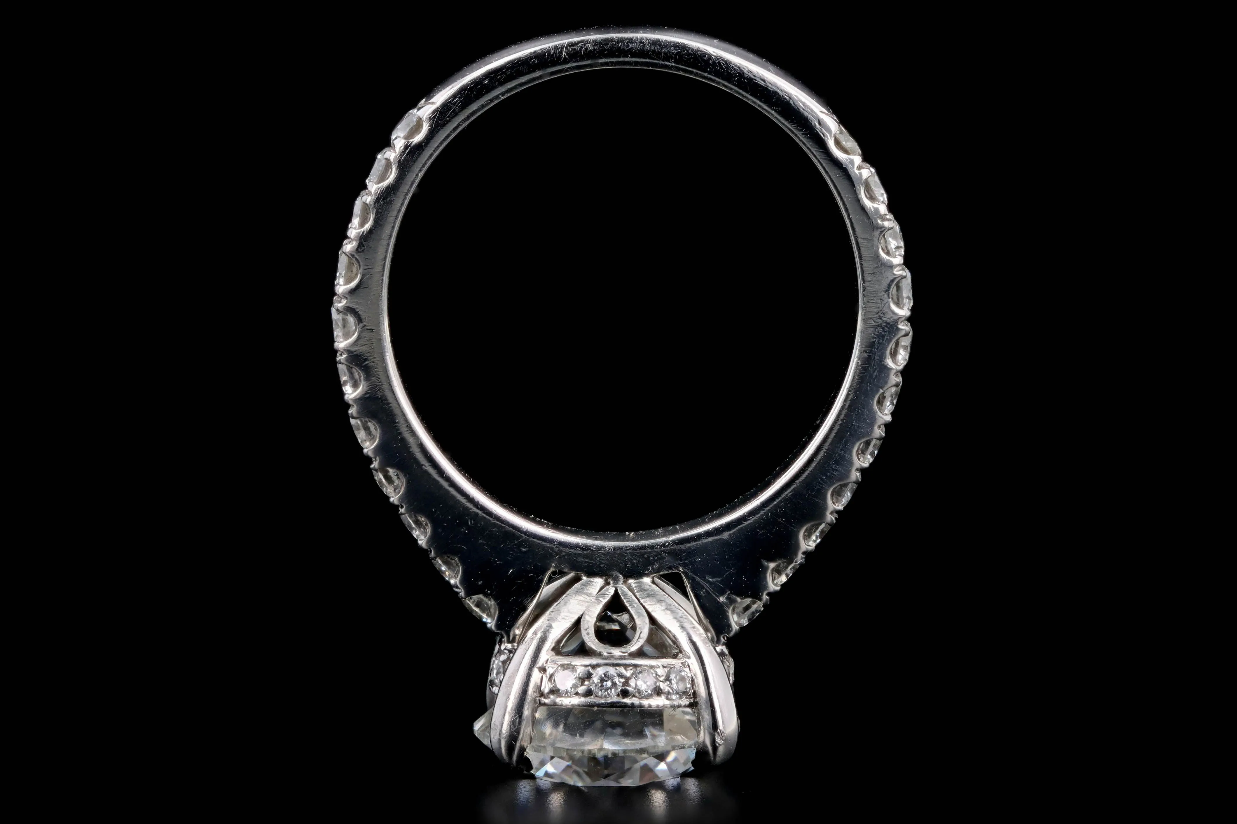Platinum 3.24 Carat Round Brilliant Diamond Hidden Halo Engagement Ring GIA Certified