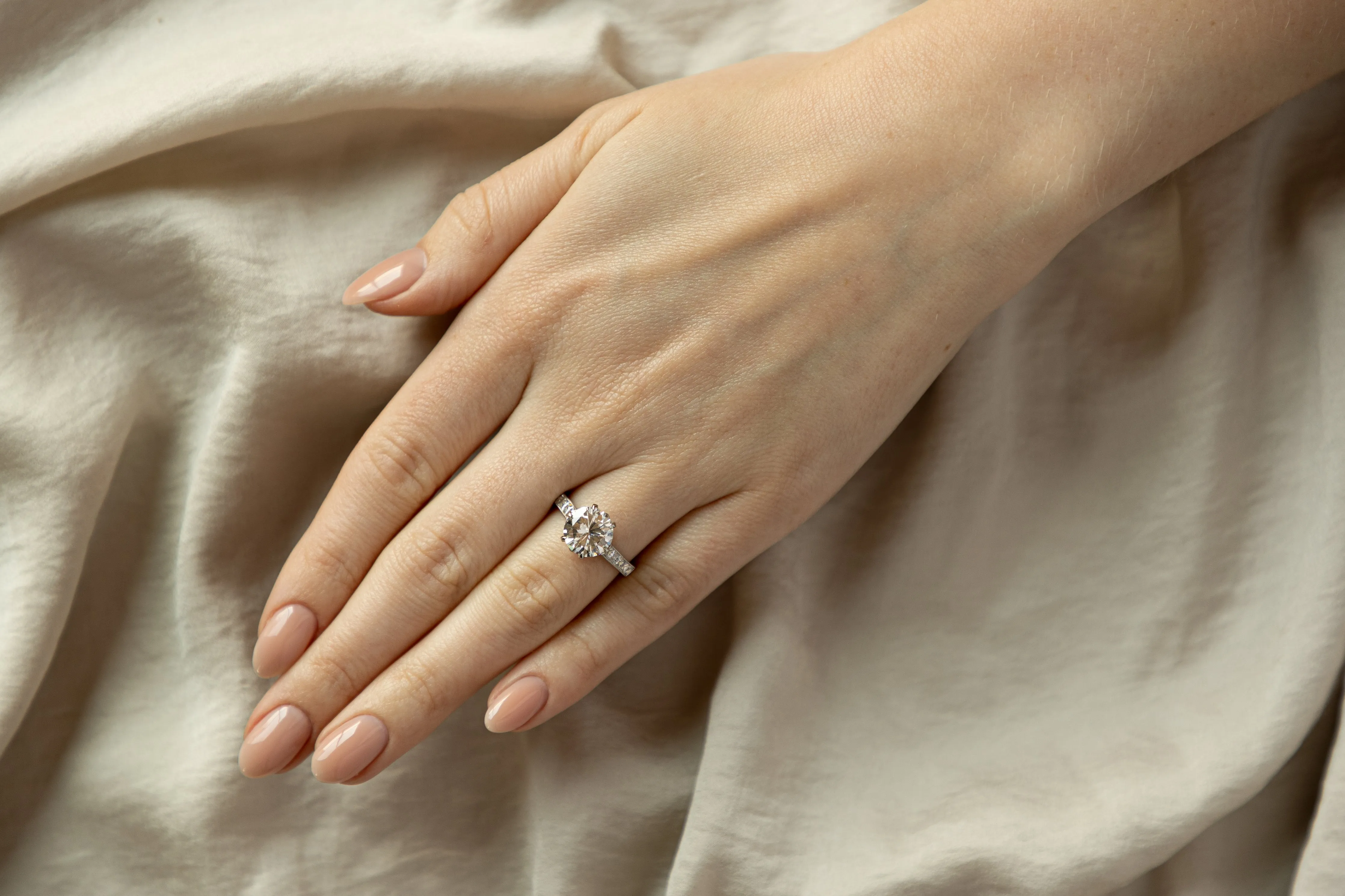 Platinum 3.24 Carat Round Brilliant Diamond Hidden Halo Engagement Ring GIA Certified