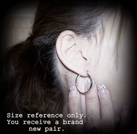 Polish 1 Inch Sterling Silver Hoop