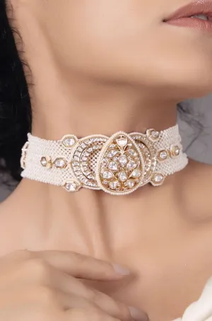 Polki-Pearl Sophisticated Choker Necklace