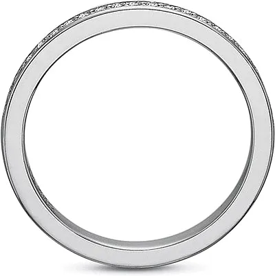 Precision Set Pave Diamond Wedding Band