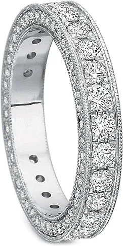 Precision Set Three Sided Diamond Wedding Band