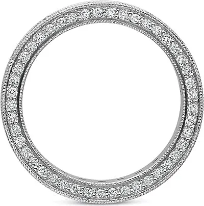 Precision Set Three Sided Diamond Wedding Band