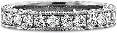 Precision Set Three Sided Diamond Wedding Band