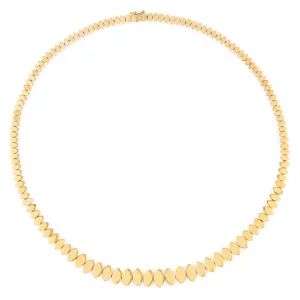 Pure Gold Graduated Marquise Eye Eternity Necklace