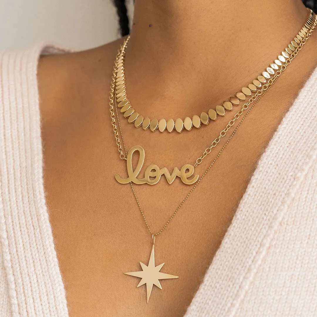 Pure Gold Graduated Marquise Eye Eternity Necklace