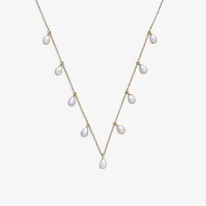Pure Silver Necklace - Opulent Aurora Rose Gold Pearl Chain