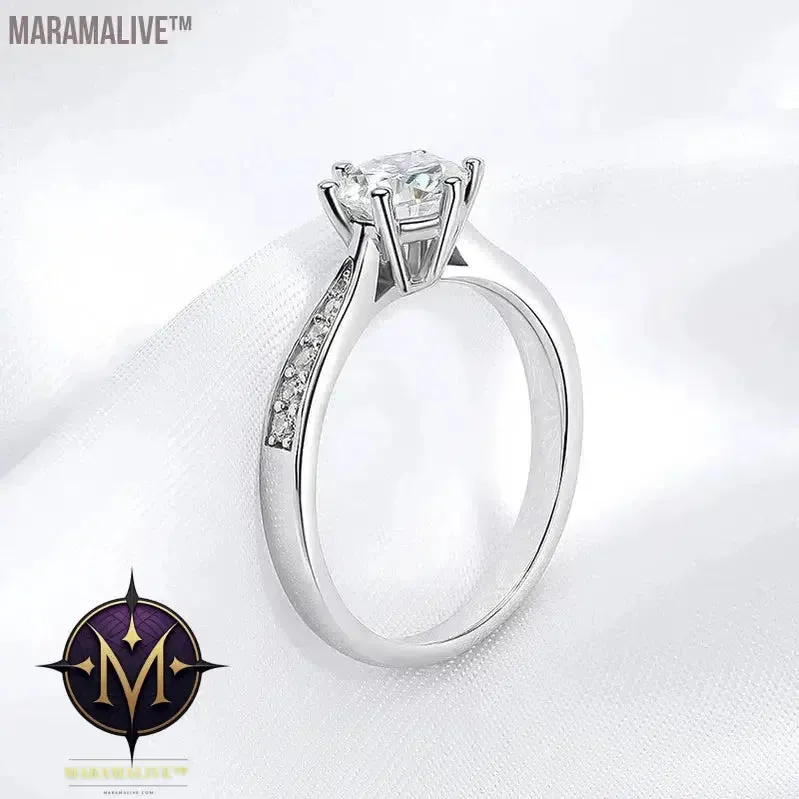 Real 0.5-3CT Moissanite Wedding Ring for Women Sterling Silver Round Brilliant Diamond Solitaire Engagement Rings Gift