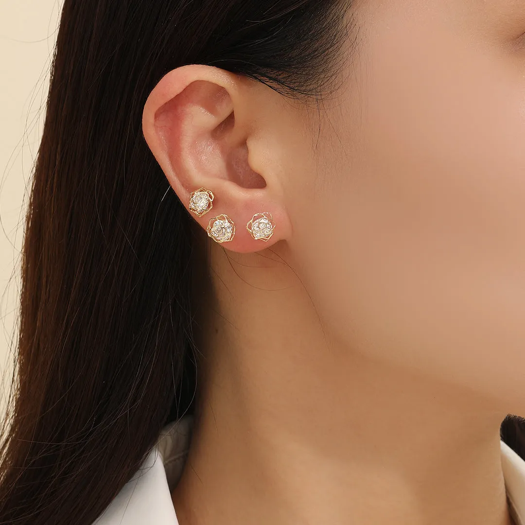 Reet Pehal - Delicate Floral Geometry Earrings