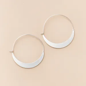 Refined Earring Collection - Crescent Hoop/Sterling Silver