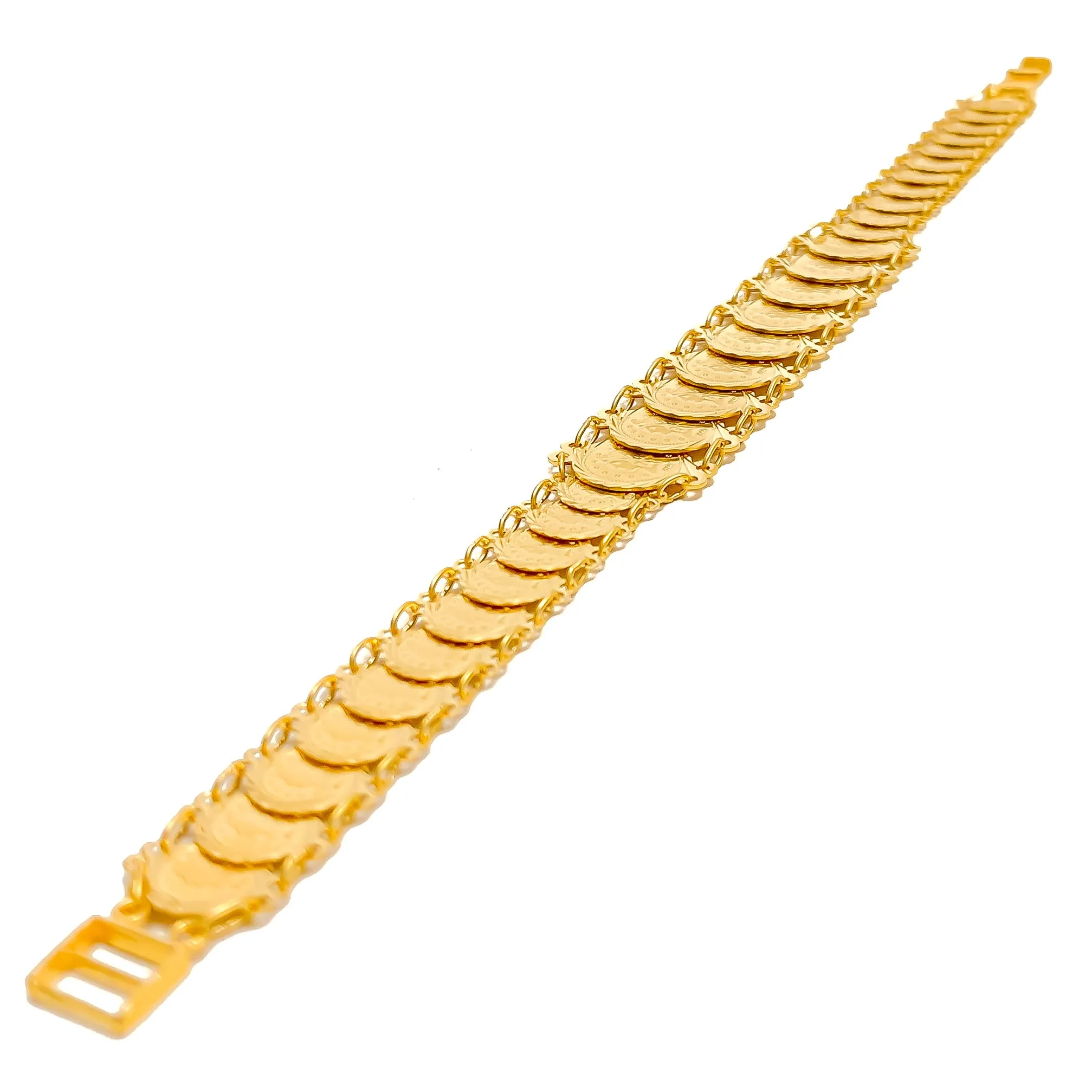 Refined Glamorous 21k Gold Coin Bracelet